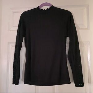 Maurice’s medium black short turtleneck with lace on arms